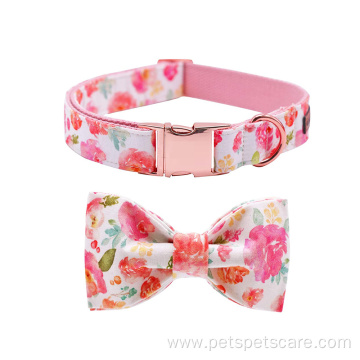 Luxury dog collars custom print bow tie